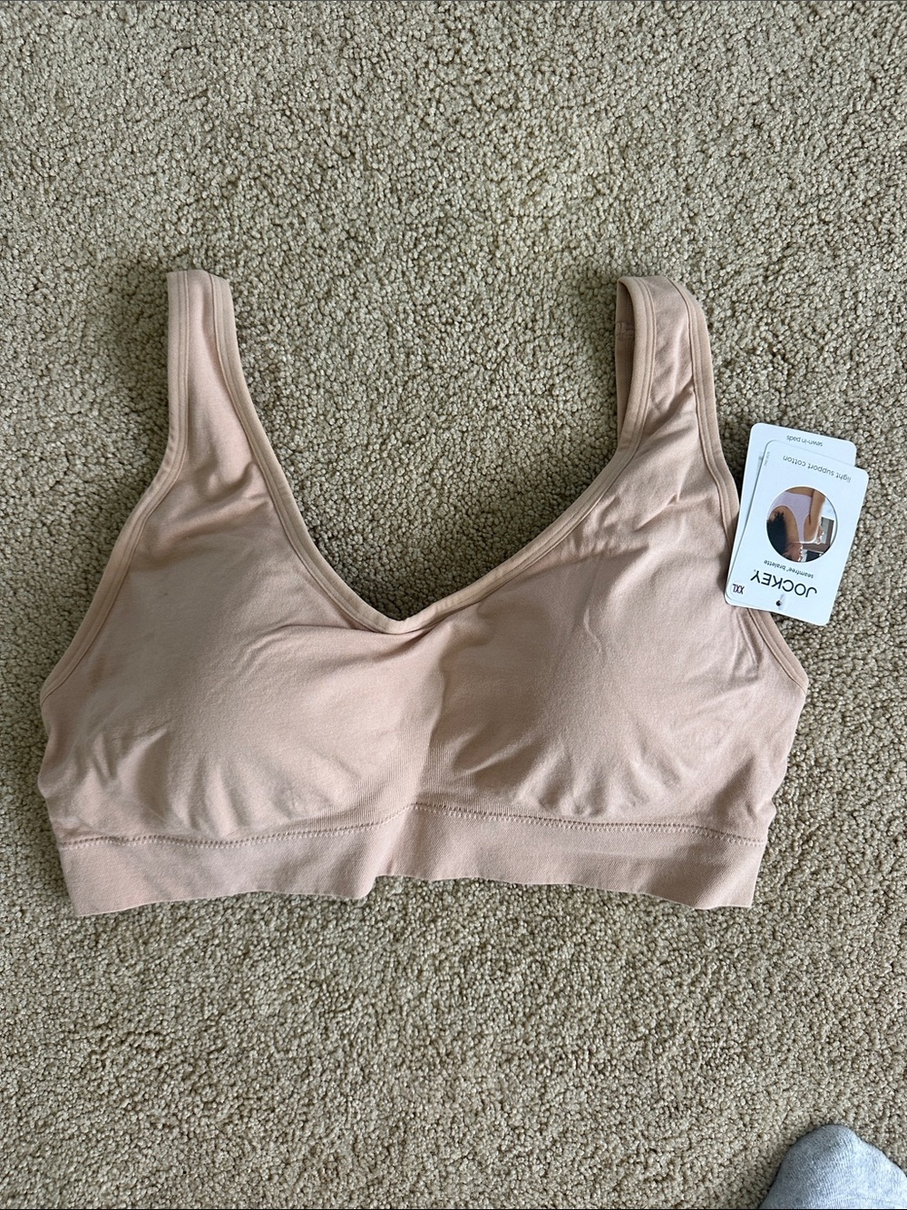 Jockey Light Beige Wireless V-Neck Comfort Bra